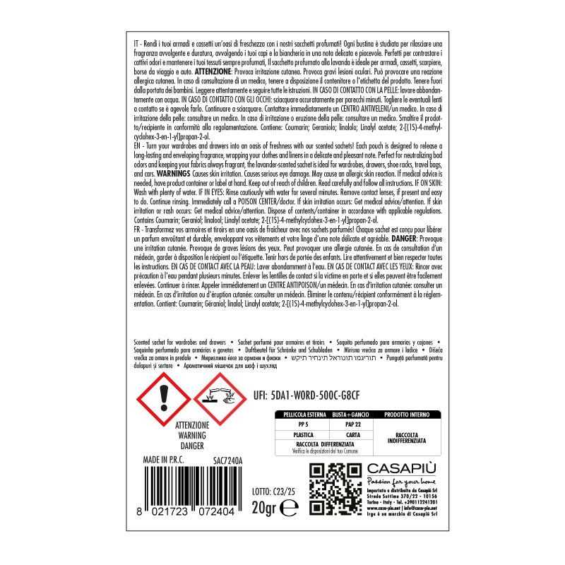 IRGE SACCHETTO PROFUMATO LAVANDA CON GANCIO