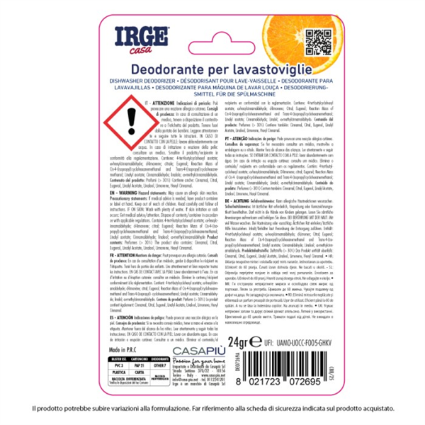 IRGE DEO LAVASTOVIGLIE 1PZ ARANCIA
