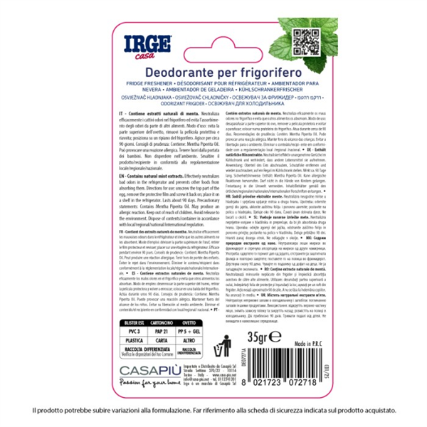 IRGE DEODORANTE FRIGO OVETTO MENTA