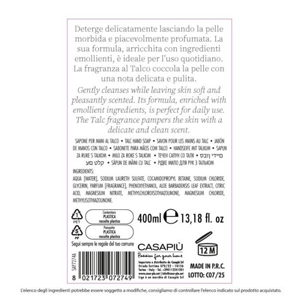 MAGNOLIA SAPONE LIQ. 400ML TALCO 