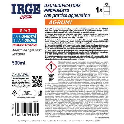 IRGE DEUMIDIFICATORE 500ML C/APPENDINO AGRUMI