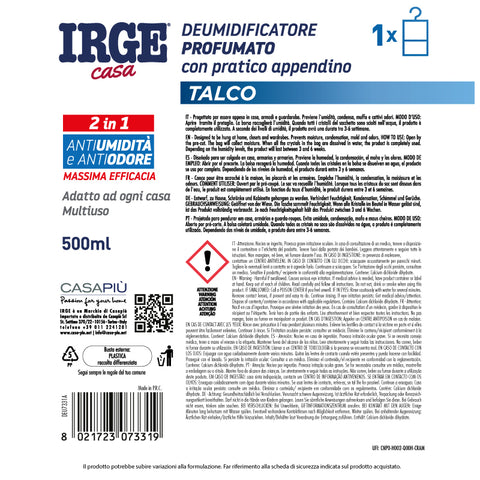 IRGE DEUMIDIFICATORE 500ML C/APPENDINO TALCO