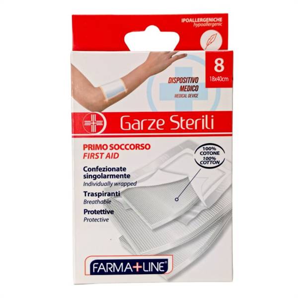 FARMALINE COMPRESSE GARZA COTONE 18X40 