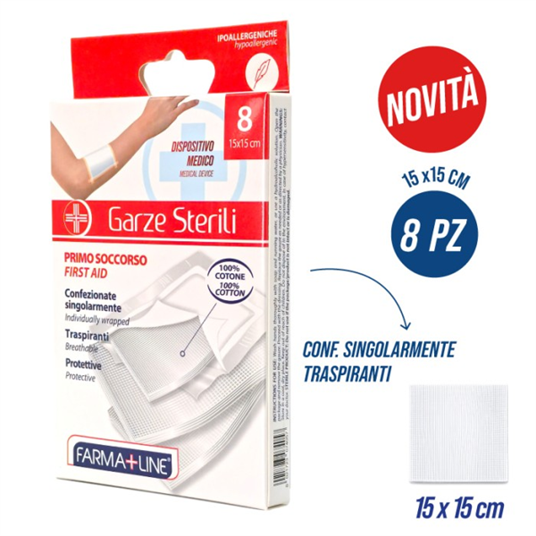 FARMALINE COMPRESSE GARZA COTONE 15X15