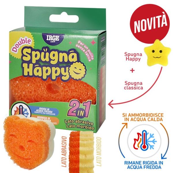 IRGE SPUGNA HAPPY DOUBLE 10X10X4CM