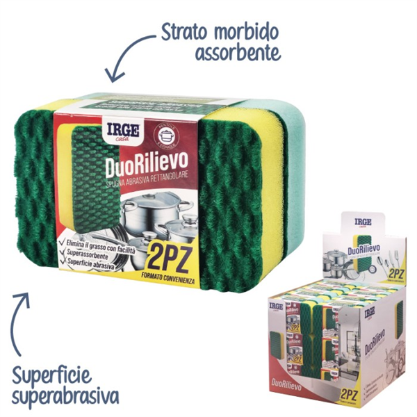 IRGE SPUGNA DUO RILIEVO 2PZ 