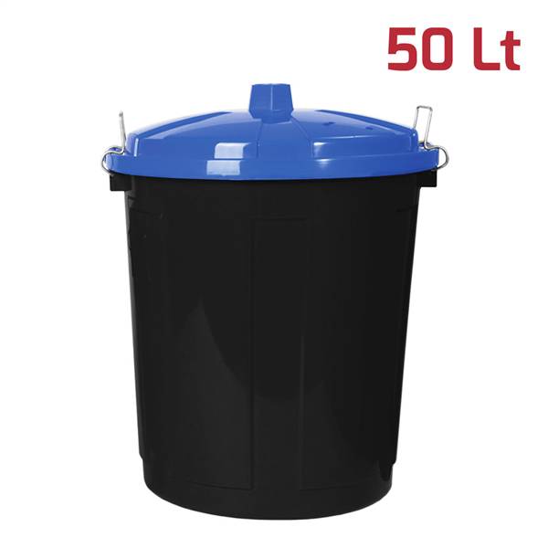 RECA BIDONE 50LT BIG BIN NERO+COP BLU 