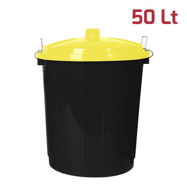 RECA BIDONE 50LT BIG BIN NERO+COP GIALLO 