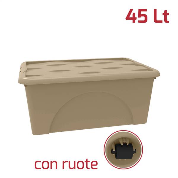 RECA BOX DUNE 45LT C/RUOTE GRIGIO TORTOR 60X40X25 CM