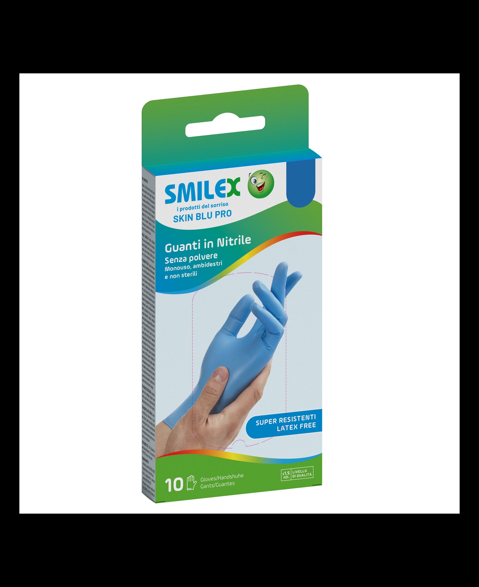 SMILEX GUANTI NITRIL BLU TG.M/L S/P 10PZ