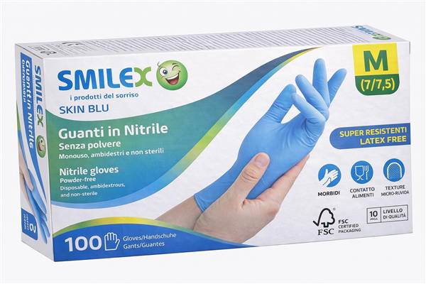 SMILEX GUANTI NITRILE BLU M S/P 100PZ