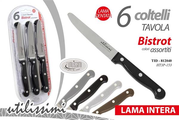 GICOS SET 6 COLTELLI LAMA CM.10 ASS. 