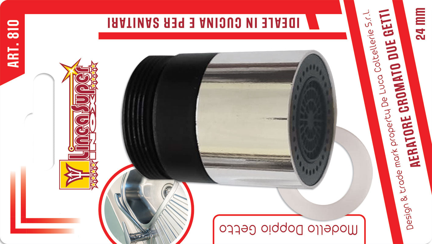 DE LUCA AERATORE FISSO CROMATO 2 GETTI ART.810