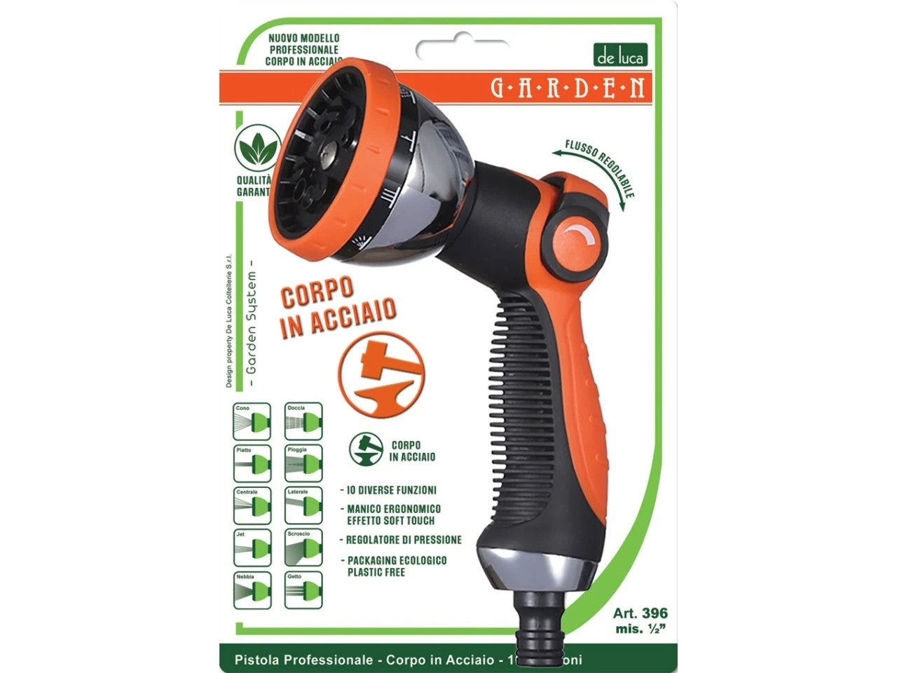 DE LUCA PISTOLA IN ACCIAIO 10 FUNZIONI LINEA PROFESSIONAL