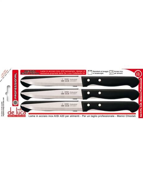 DE LUCA COLT. BISTECCA 6PZ NERO CHIODATO 