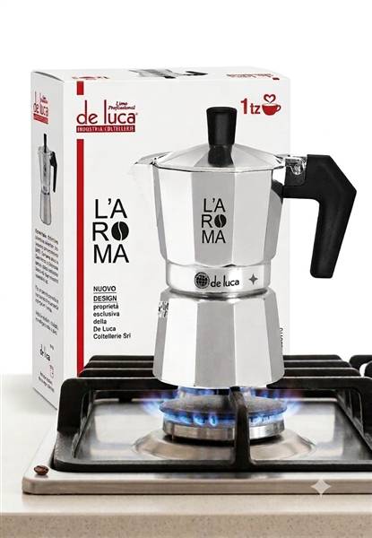 DE LUCA CAFFETTIERA ALLUMINIO 1TZ NERA ART.970-1