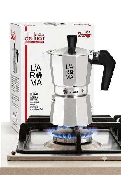 DE LUCA CAFFETTIERA ALLUMINIO 2TZ NERO ART.970-2