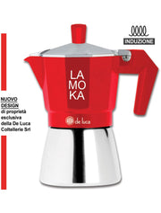 DE LUCA CAFFETTIERA INDUZIONE 3TZ ROSSA ROSSA