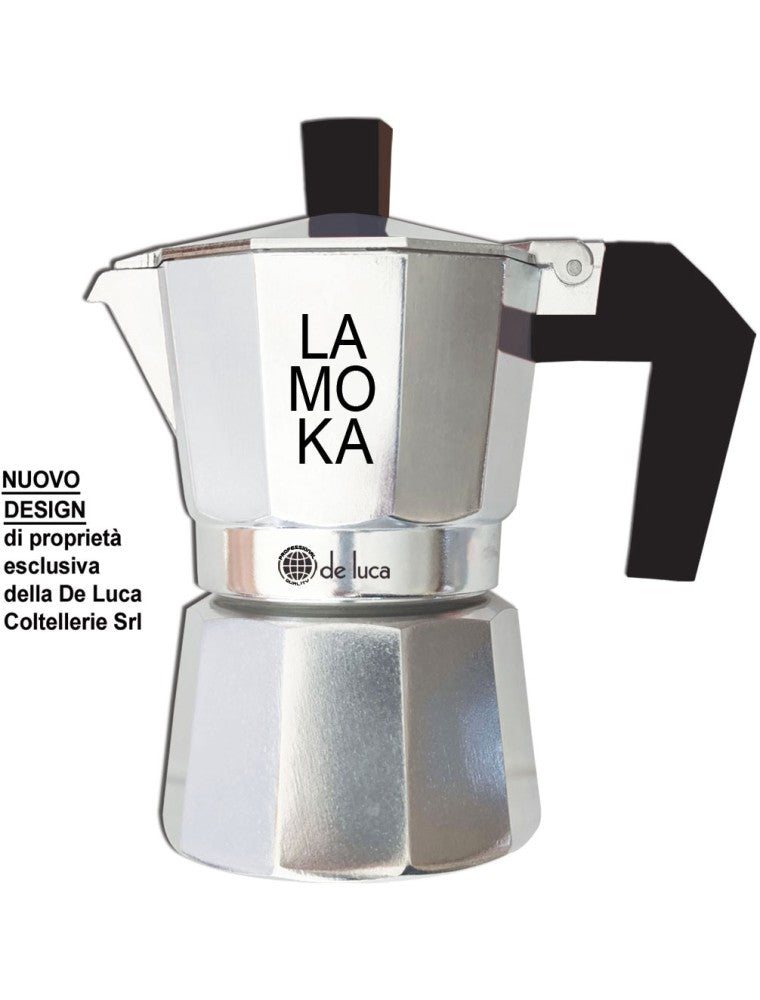 DE LUCA CAFFETTIERA ALLUMINIO 1/2TZ NERO M.CO NERO