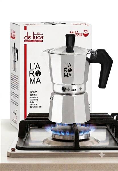 DE LUCA CAFFETTIERA ALLUMINIO 1/2TZ NERA ART.970-1/2