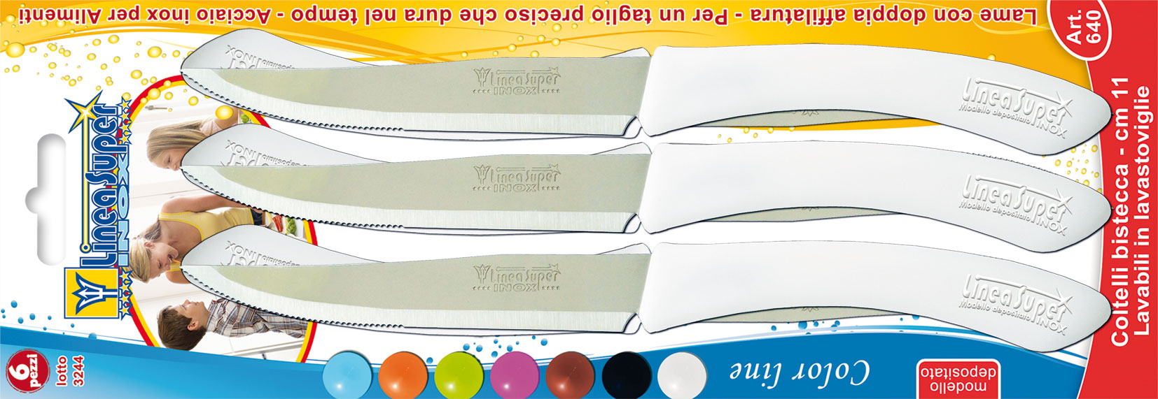 DE LUCA SET 6 COLTELLI BISTECCA BIANCHI 650-B