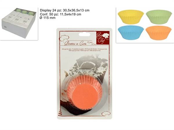 DUE ESSE PIROTTINE DOLCI CARTA 115MM 50P COLORATE