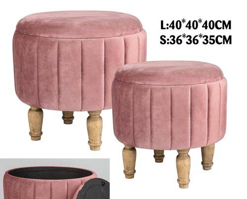 VEA SET 2 POUF MADRID VELL ROSA ANTICO 