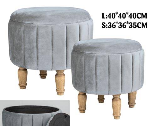 VEA SET 2 POUF MADRID VELL GRIGIO 