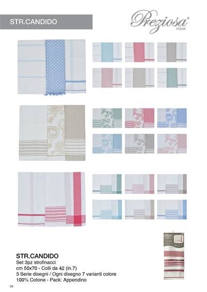 PREZIOSA STROF CANDIDO SET 3PZ 50X70 COT 