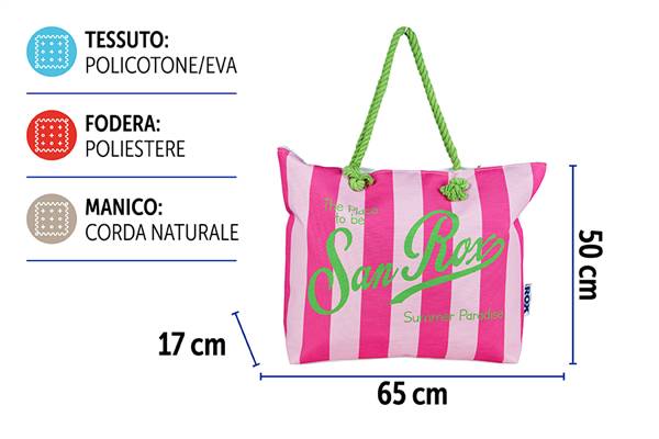 PARTENOPE BORSA MARE CORDATA ROX D3 65X50X17CM