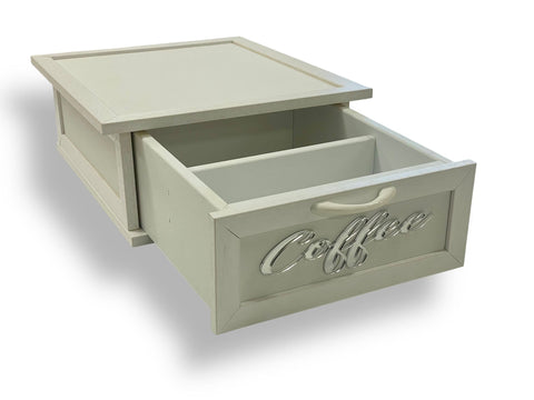 CREAZIONI PORTACIALDE LUX CAFFE' BIANCO CON SCRITTA IN PLEXIGLASS