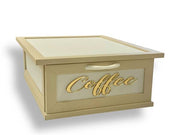 CREAZIONI PORTACIALDE LUX CAFFE' PANNA CON SCRITTA IN PLEXIGLASS