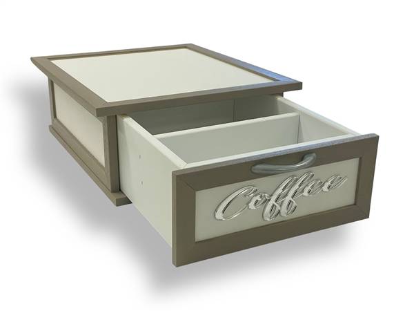 CREAZIONI PORTACIALDE LUX CAFFE TORTORA CON SCRITTA IN PLEXIGLASS