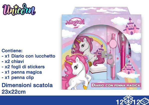 EOL VALIGETTE DIARIO+PENNE+STICK UNICORN 