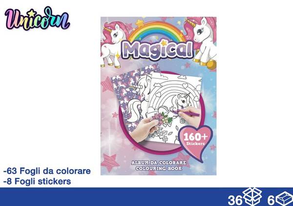 EOL ALBUM DA COLORARE 71FG+STICK UNICORN 