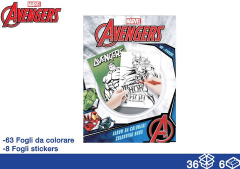 EOL ALBUM DA COLORARE 71FG+STICK AVENGER AVENGERS