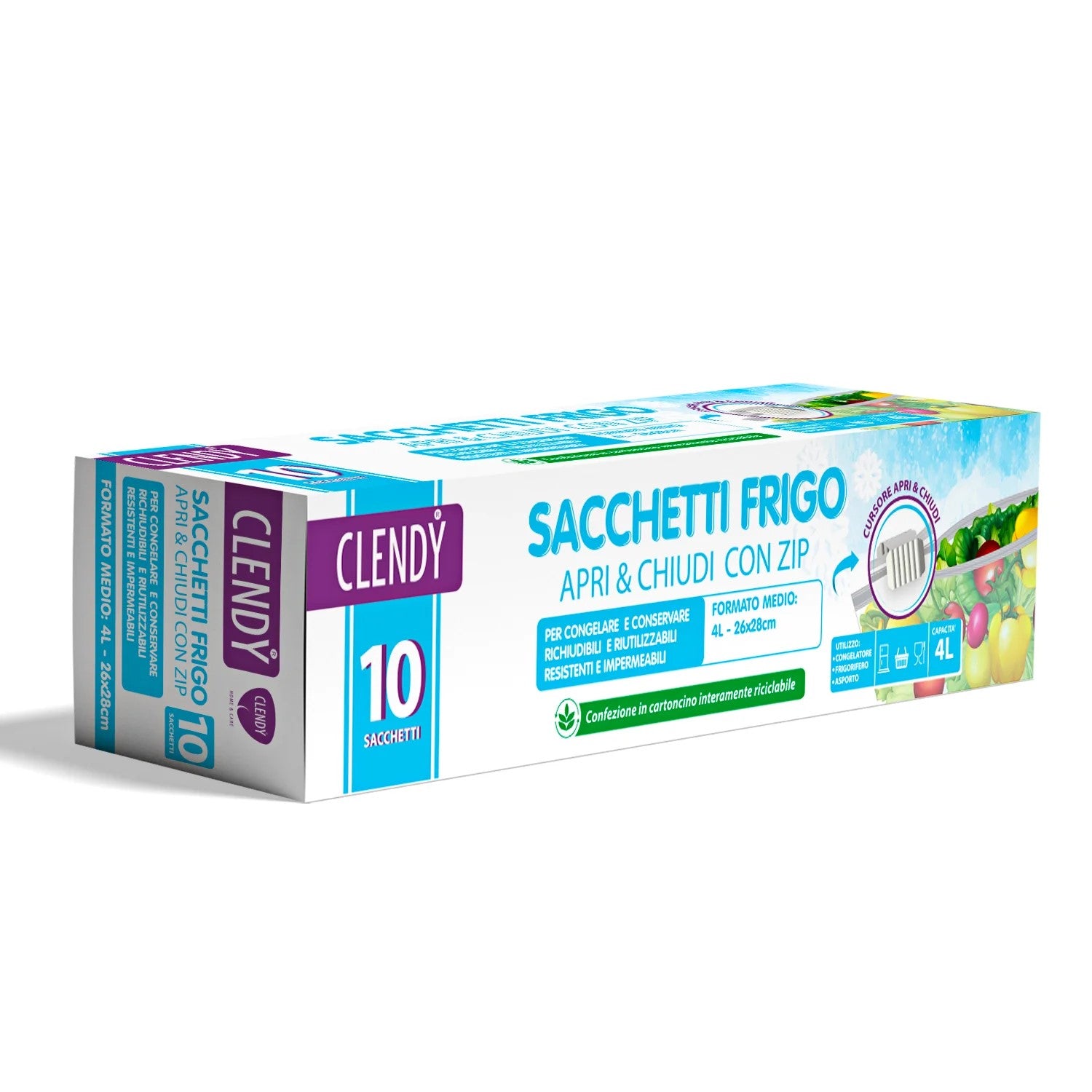 CLENDY SACCHETTI FRIGO APRI&CHI. 26X28CM 10PZ