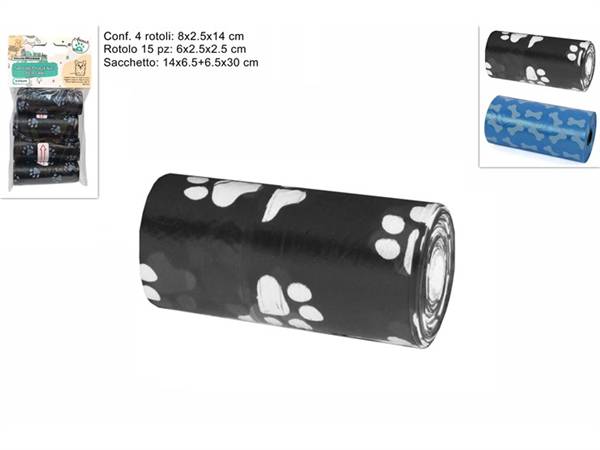 DUE ESSE SACCHETTI IGIENICI CANI 4ROTOLI 15 STRAPPI