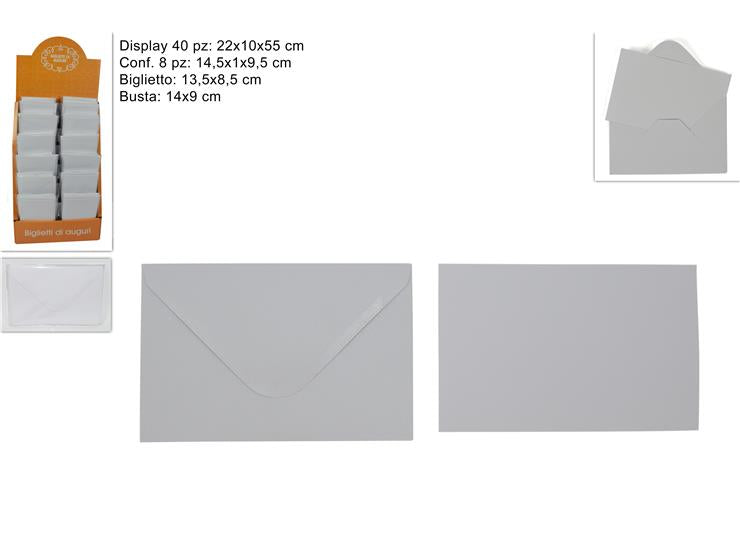 DUE ESSE BIGLIETTI AUGURI 13,5CM 8PZ CON BUSTE