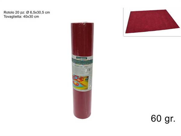 DUE ESSE TOVAGLIETTE STRAPPO 20PZ 30X40 IN TNT BORDEAUX