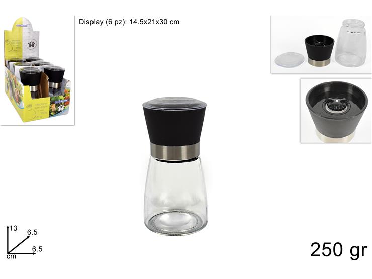 DUE ESSE MACINA PEPE/SALE IN VETRO 250GR