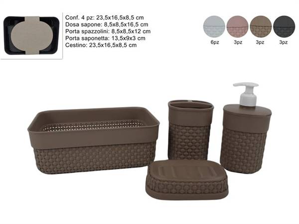 DUE ESSE SET BAGNO 4 PEZZI 