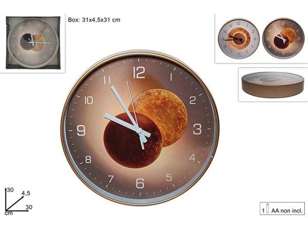 DUE ESSE OROLOGIO MURO ORO ECLISSE