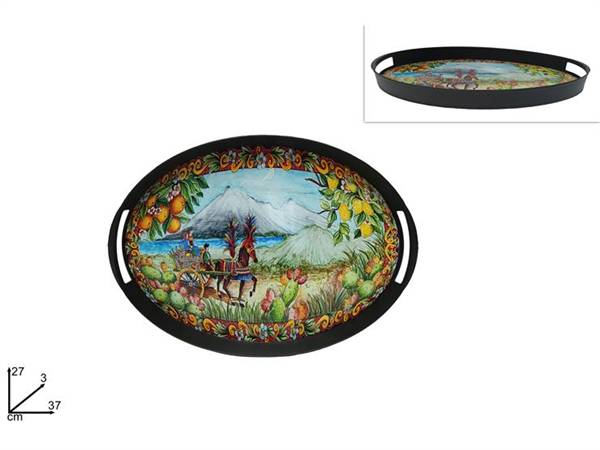 DUE ESSE VASSOIO PLASTICA OVALE 37X27CM CON DISEGNO