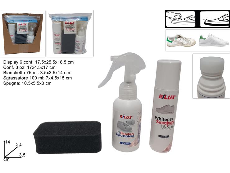 DUE ESSE KIT COMPLETO SCARPE 3PZ BIANCHETTO/SPUGNA/SGRASSATORE