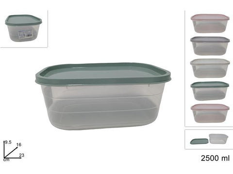 DUE ESSE CONTENITORE TRASP RETT 2500ML CON COPERCHIO - Infinity Home Store