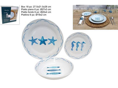 DUE ESSE SERVIZIO PIATTI 18PZ MARINE