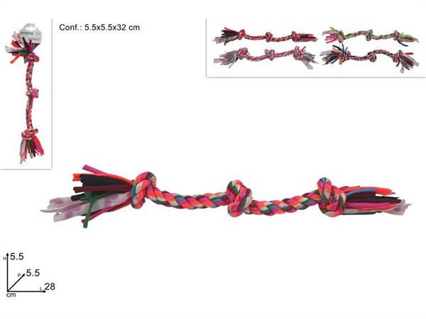 DUE ESSE GIOCO CANI CORDA CON NODI 28CM 