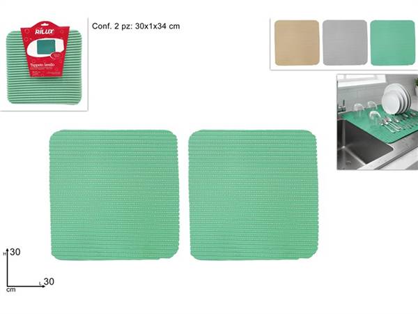 DUE ESSE TAPPETO 30X30 2PZ COL ASS