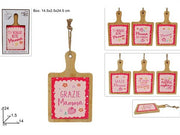 DUE ESSE TAGLIERE 24X14 FESTA DELLA MAMM LEGNO E CERAMICA